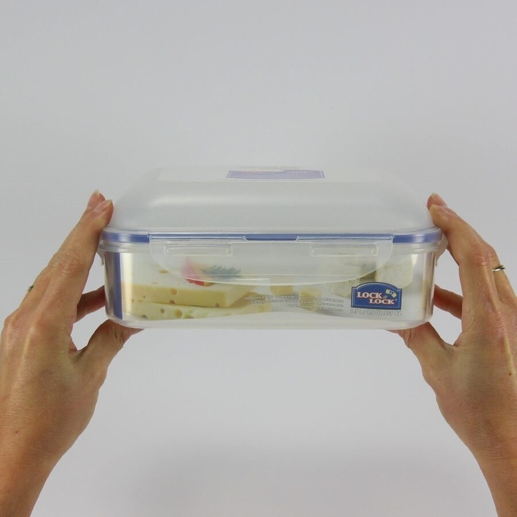 Burk för ost, 1,7 L, LOCK & LOCK FRESH , 22 x 22 x H 9 cm, Klar / Blå