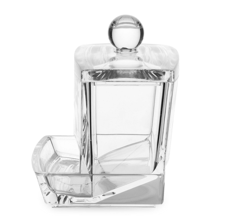 Burk för Tops, COTTON BUDS DISPENSER, 9,3 x 8,3 x H 10 cm, Klar