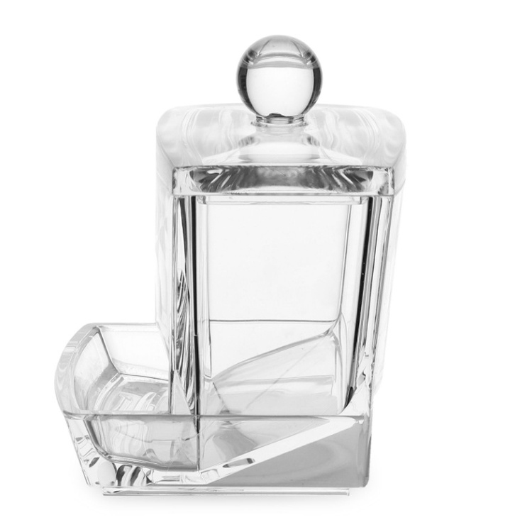 Burk för Tops, COTTON BUDS DISPENSER, 9,3 x 8,3 x H 10 cm, Klar