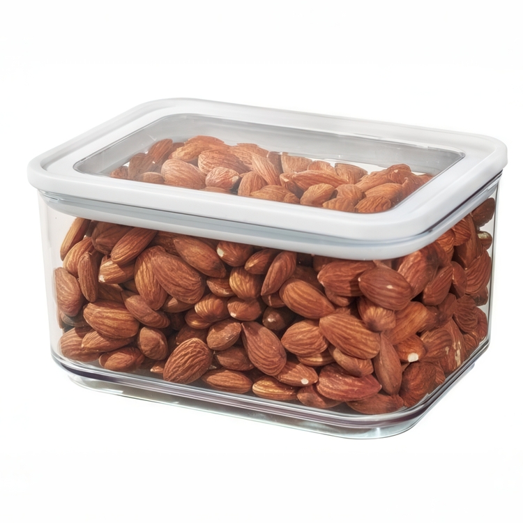 Burk för torrvaror, 0,8 L, PANSINO ECOZEN SMALL CANISTER, 16 x 12 x H 8 cm , Transparent / Vit