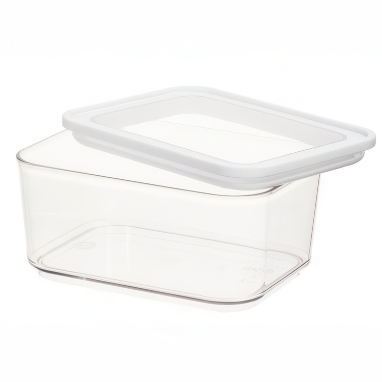 Burk för torrvaror, 0,8 L, PANSINO ECOZEN SMALL CANISTER, 16 x 12 x H 8 cm , Transparent / Vit