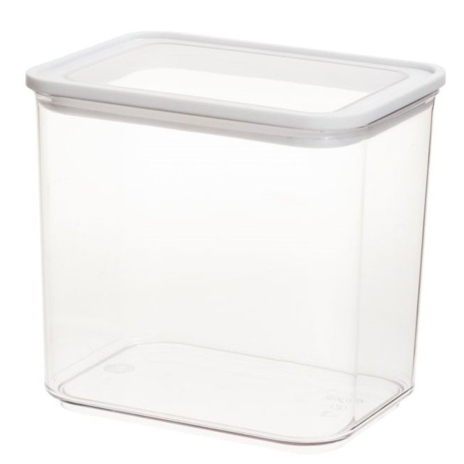 Burk för torrvaror, 2 L, ID RPET MEDIUM CANISTER, 16 x 12 x H 15 cm , Klar / Vit