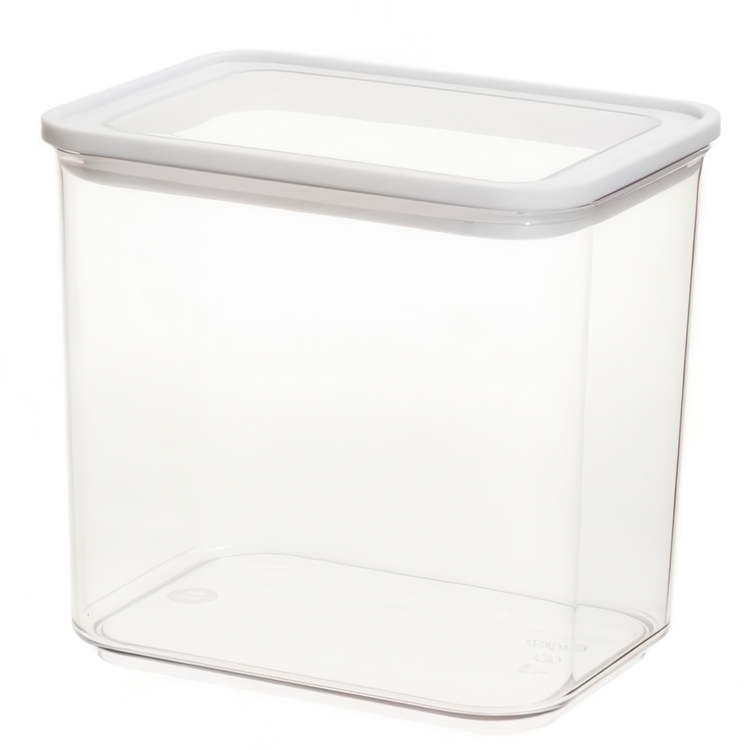 Burk för torrvaror, 2 L, ID RPET MEDIUM CANISTER, 16 x 12 x H 15 cm , Klar / Vit