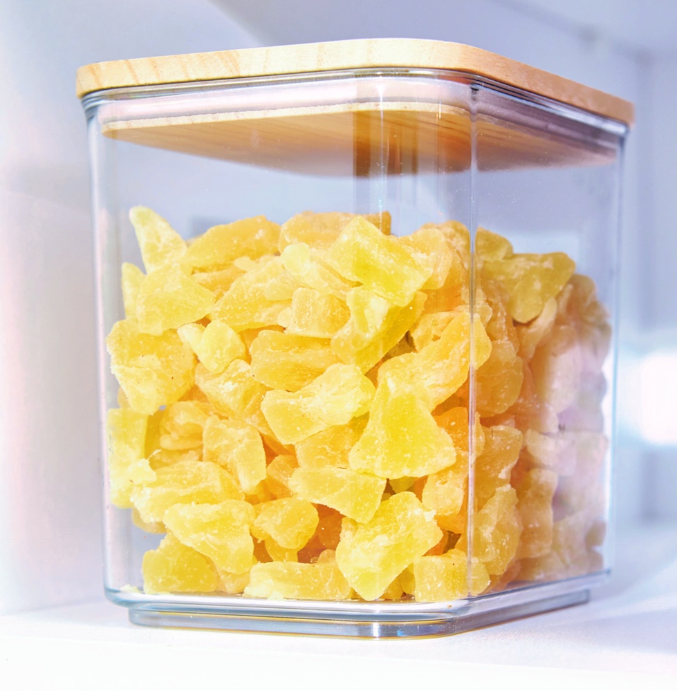 Burk för torrvaror, 2 L, PANSINO RPET MEDIUM CANISTER, 16 x 12 x H 15,5 cm , Transparent / Natur