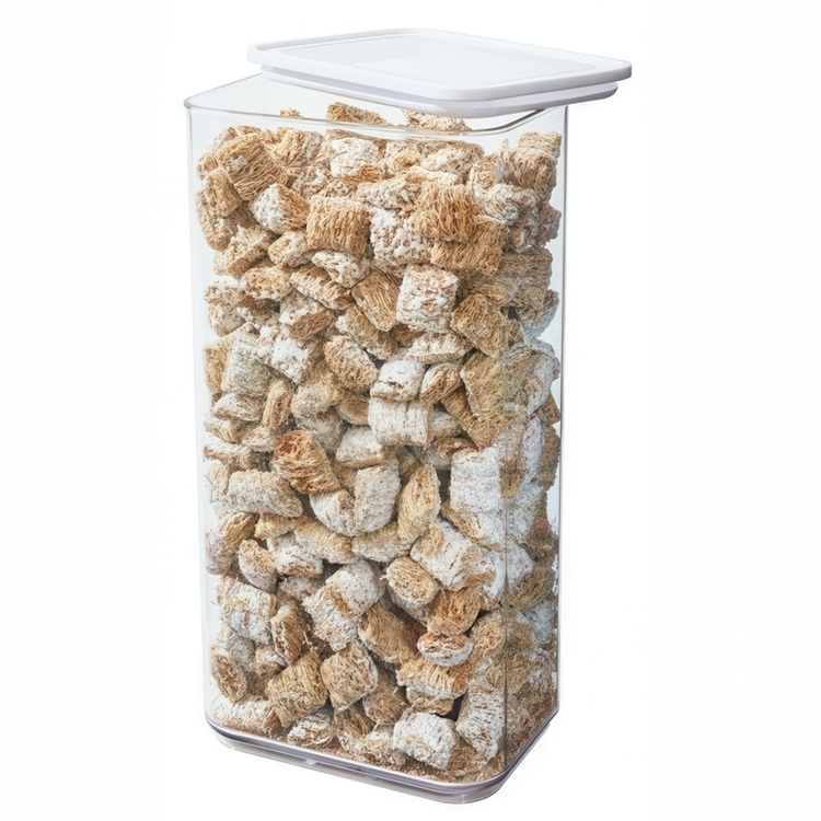 Burk för torrvaror, 4 L, PANSINO ECOZEN XL CANISTER, 16 x 12 x H 30,5 cm , Transparent / Vit