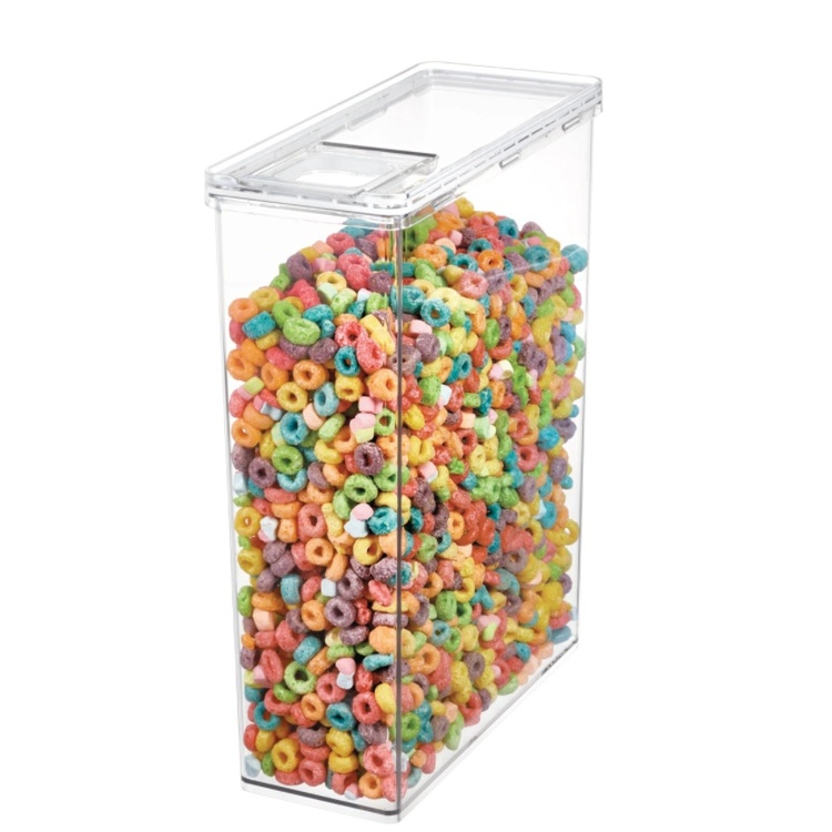 Burk för torrvaror, 5,6 L, Med flip-lock, THE HOME EDIT CEREAL CANISTER, 10,2 x 25,4 x H 31 cm, Klar