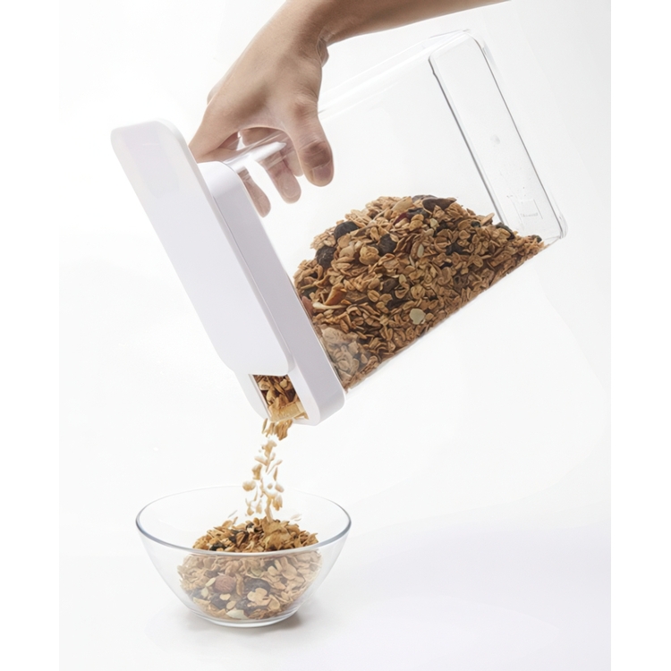 Burk för torrvaror, Lufttät, 2,3L, TOWER FOOD CONTAINER, 19 x 8,5 x H 24,5 cm, Yamazaki, Klar / Vit