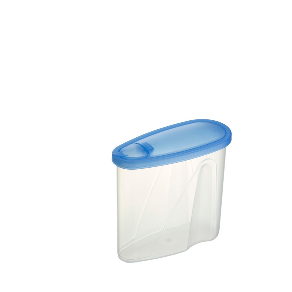 Burk med flip-lock, 0,9 L, CLUB CUISINE SMALL, Transparent / Blå
