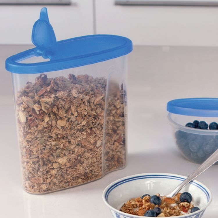 Burk med flip-lock, 2,8 L, CLUB CUISINE LARGE, Transparent / Blå