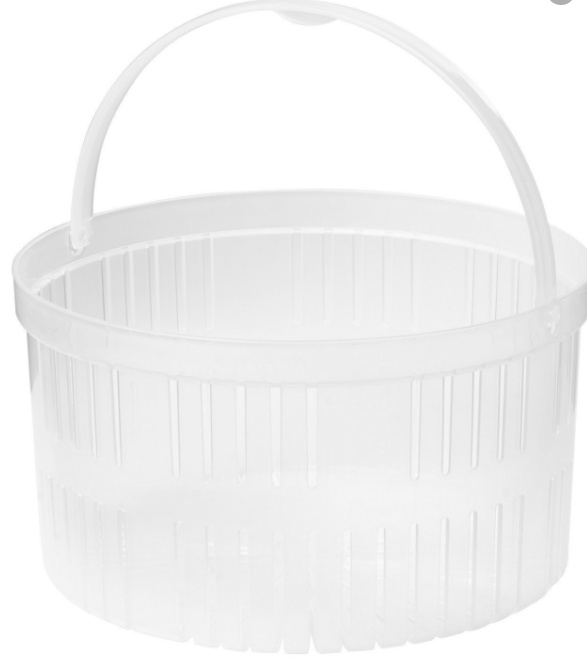 Burk med sil, 1,5 L, Rund, KLIP IT, Ø 17 x H 11 cm, Klar / Blå