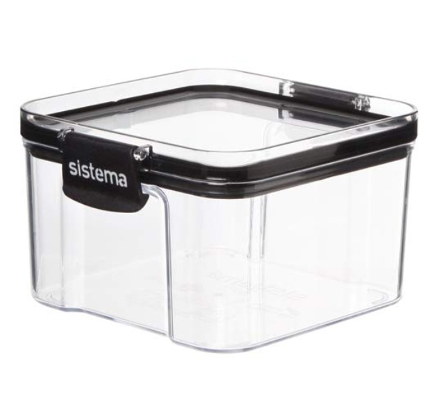 Burk, 0,46 liter, TRITAN ULTRA SQUARE, Klar / Svart