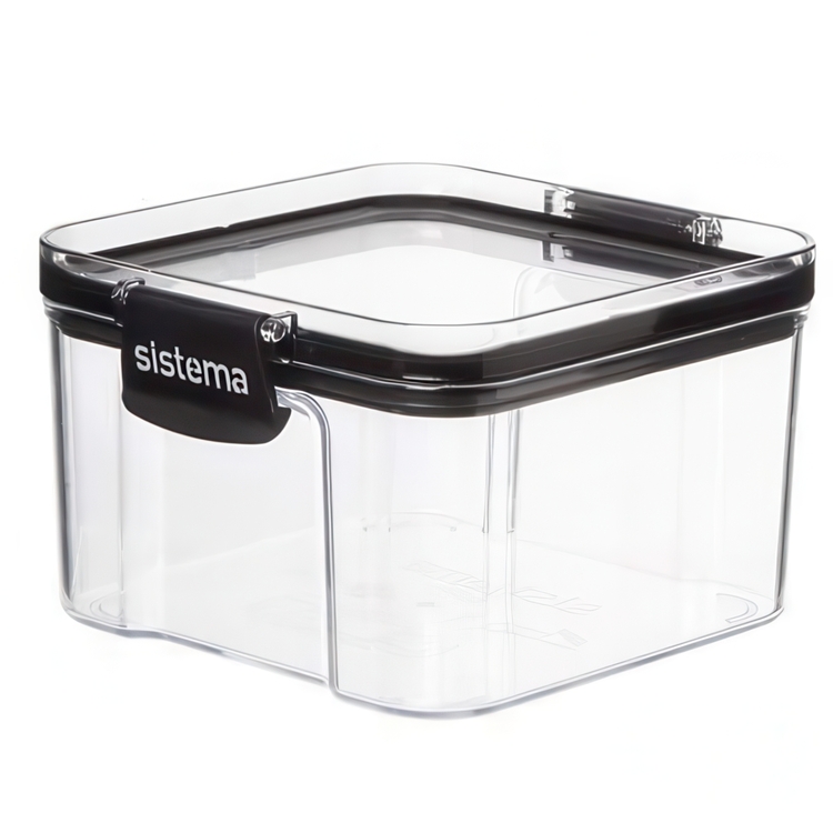 Burk, 0,46 liter, TRITAN ULTRA SQUARE, Klar / Svart