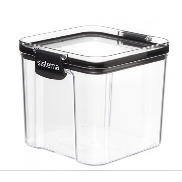 Burk, 0,7 liter, TRITAN ULTRA SQUARE, Klar / Svart