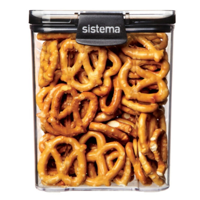 Burk, 0,92 liter, TRITAN ULTRA SQUARE, Klar / Svart