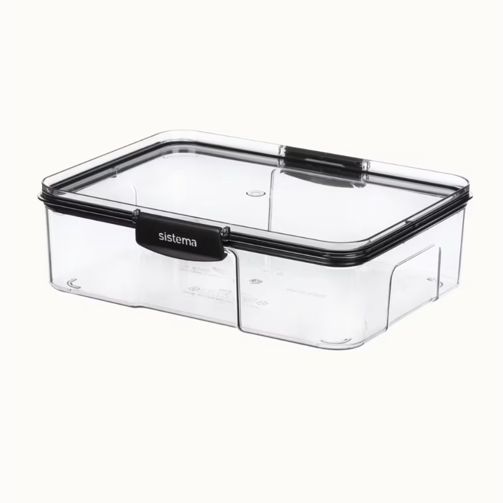 Burk, 1,73 Liter, TRITAN ULTRA LARGE RECTANGLE, Klar / Svart