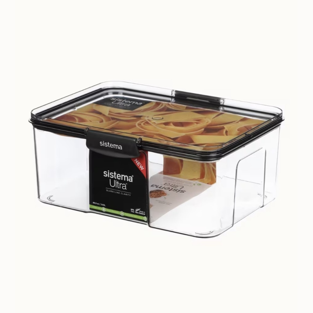 Burk, 2,63 Liter, TRITAN ULTRA LARGE RECTANGLE, Klar / Svart