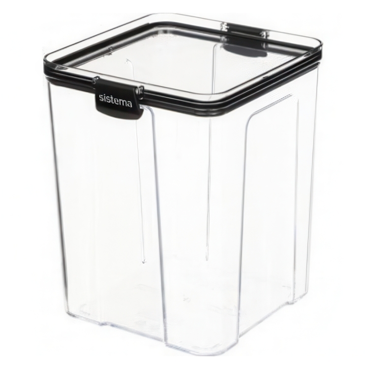 Burk, 2,75 Liter, TRITAN ULTRA LARGE SQUARE, Klar / Svart