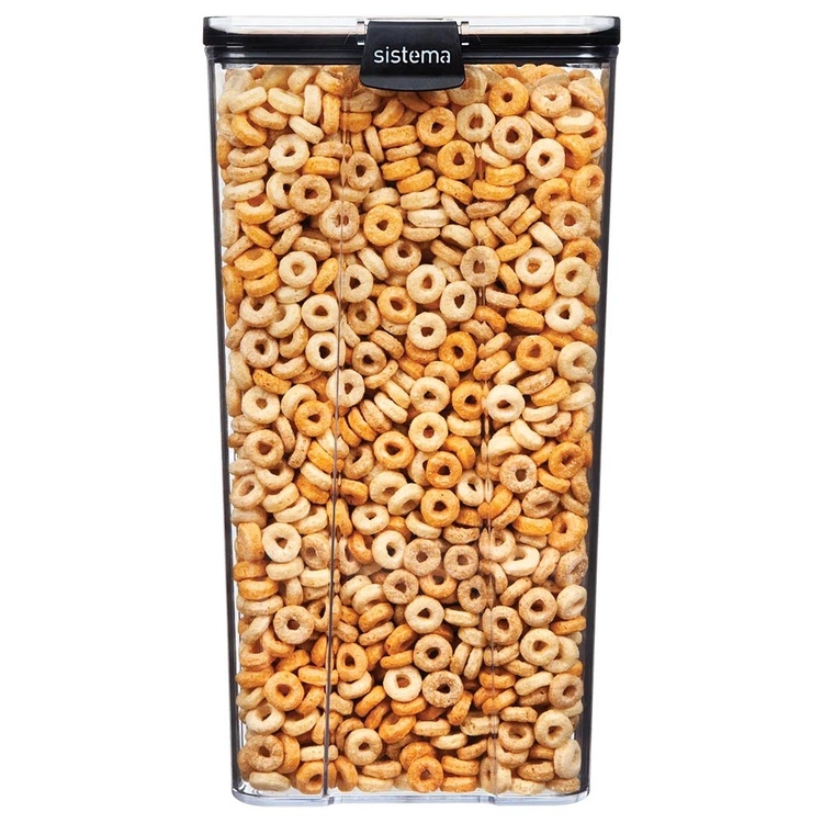 Burk, 4 Liter, TRITAN ULTRA LARGE SQUARE, Klar / Svart