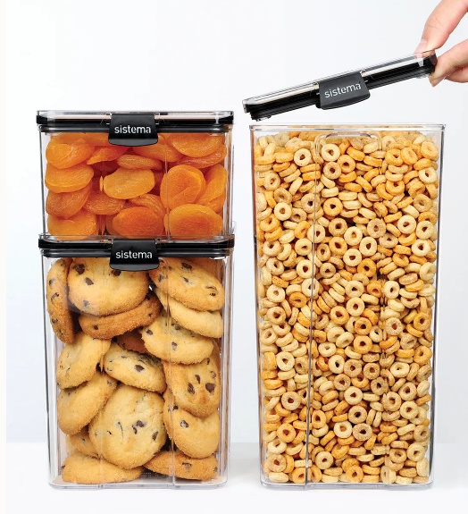 Burk, 4 Liter, TRITAN ULTRA LARGE SQUARE, Klar / Svart