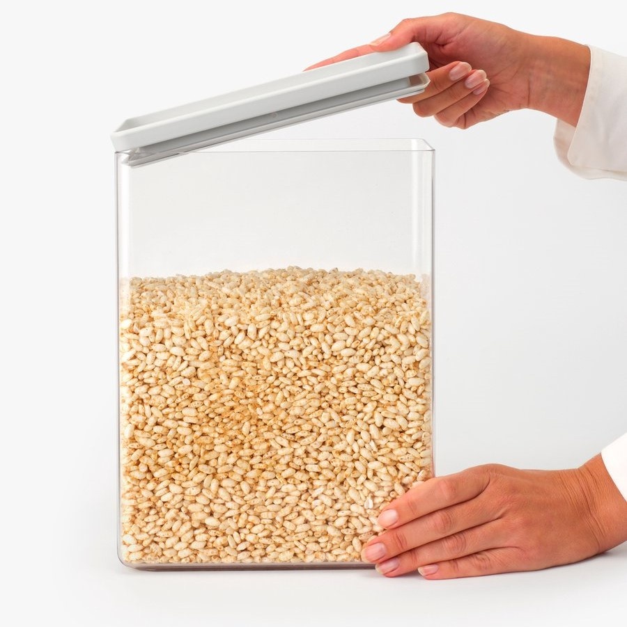 Burk, 5,4 L, TASTY+ XL RECTANGULAR CANISTER, Brabantia, Klar / Ljusgrå