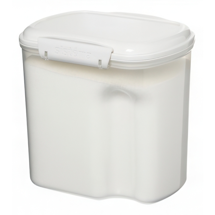 Burk, för mjöl, gryn mm, 2,4 L, Med skopa, BAKE IT, Transparent / Vit