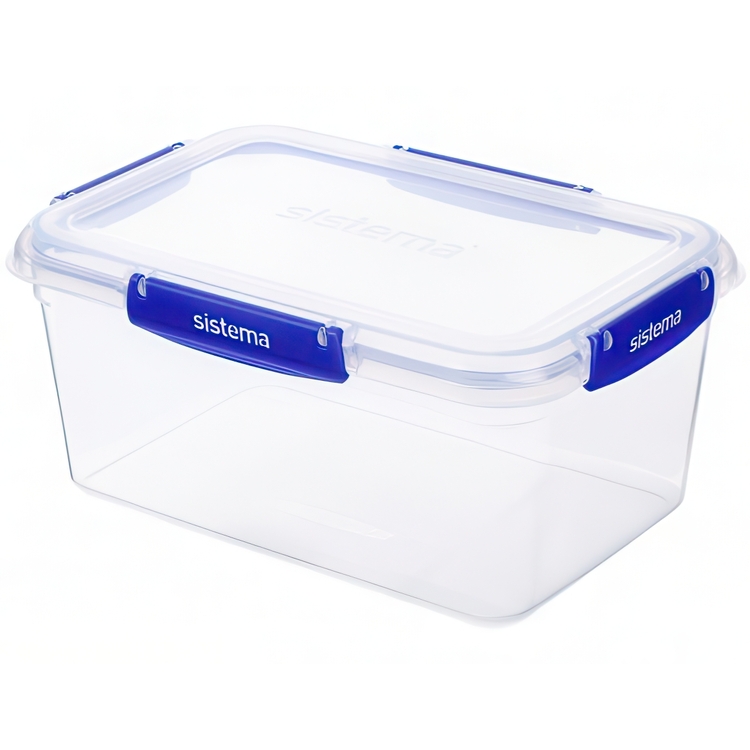 Burk, Stor, 3,35L , KLIP IT PLUS RECTANGLE, 25,5 x 17,5 x H 12 cm, Klar / Blå
