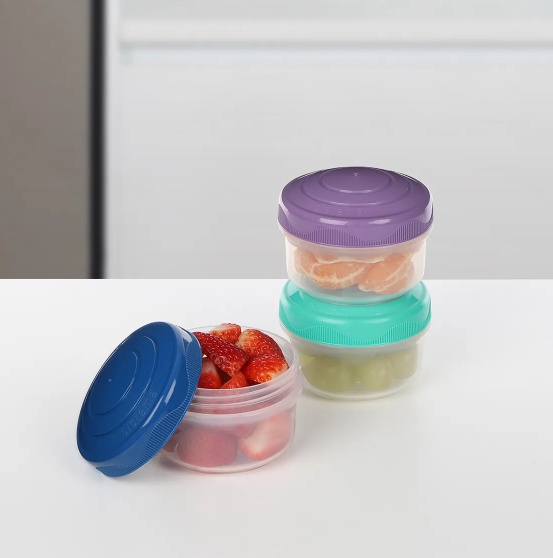Burkar för mellanmål, 130 ml, 3 st, SISTEMA MINI BITES, Mint / Blå