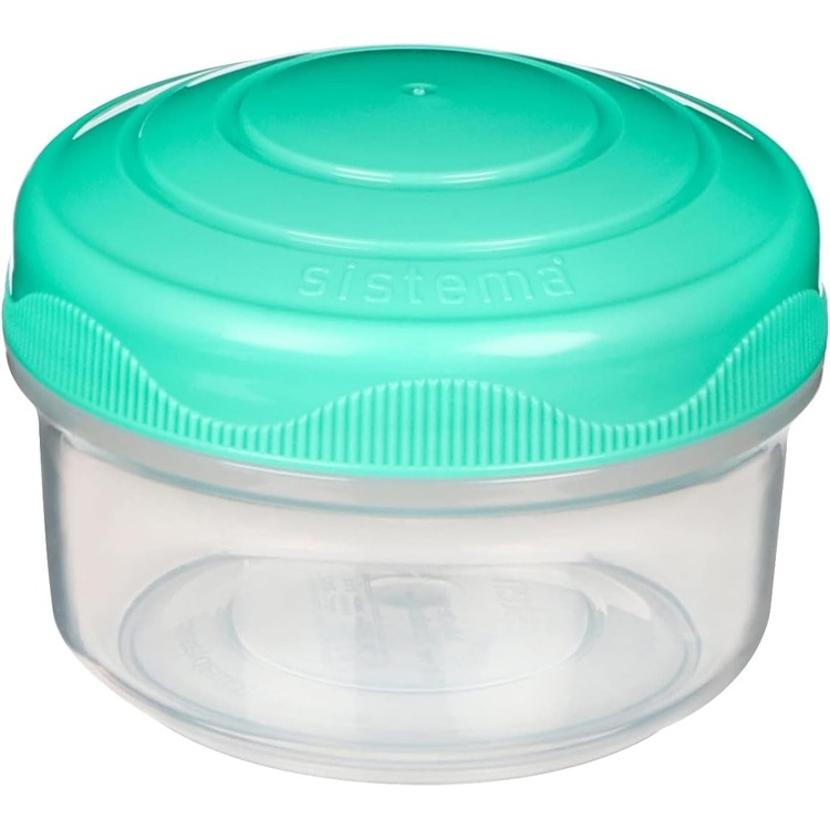Burkar för mellanmål, 130 ml, 3 st, SISTEMA MINI BITES, Mint / Blå