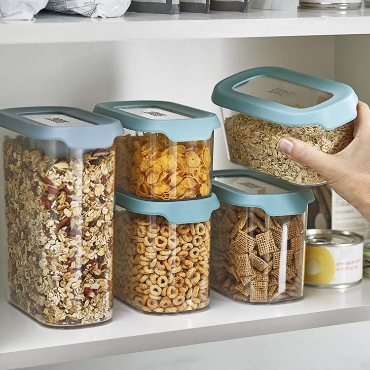 Burkar för torrförvaring, 5 st, CUPBOARD-STORE CONTAINER SET, Joseph Joseph, Klar / Blå