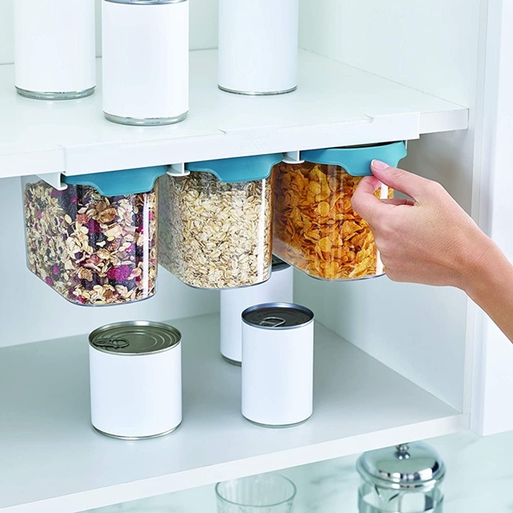 Burkar Under-Hylla Förvaring, 3-delig, CUPBOARD-STORE, Large, Joseph Joseph, Klar / Blå