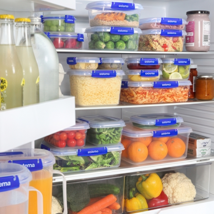 Burkar, Fyrkantiga, 520 ml, Set med 3 st, KLIP IT PLUS SANDWICH SPECIAL, Transparent / Blå