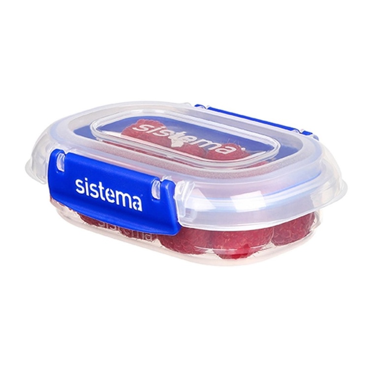 Burkar, Mini, 180 ml, Set med 3 st, KLIP IT PLUS SPECIAL, Transparent / Blå