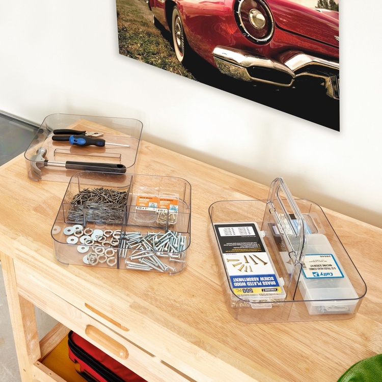 Bärbar förvaring, STACKING TOOL BOX, 28,6 x 25,4 x H 18,1 cm, Transparent