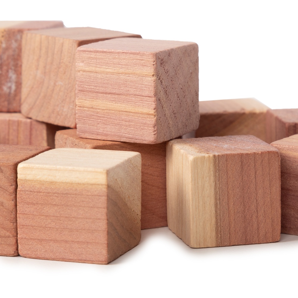 Cederträkuber, 16 st, RED CEDAR CUBES, 2 x 2 x 2 cm, Natur