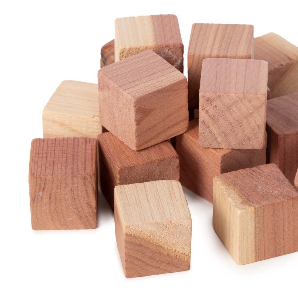 Cederträkuber, 16 st, RED CEDAR CUBES, 2 x 2 x 2 cm, Natur