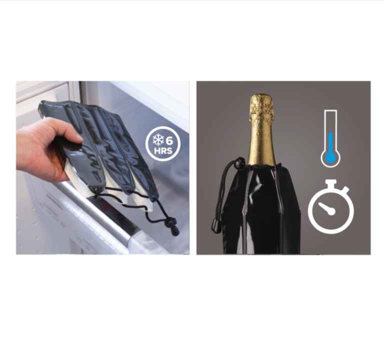 Champagnekylare, ACTIVE COLER WINE, Vacu Vin, Svart