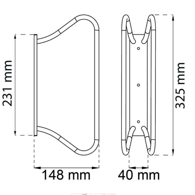 Cykelställ, vägghängd, ZINK, H32,5 cm, Stål