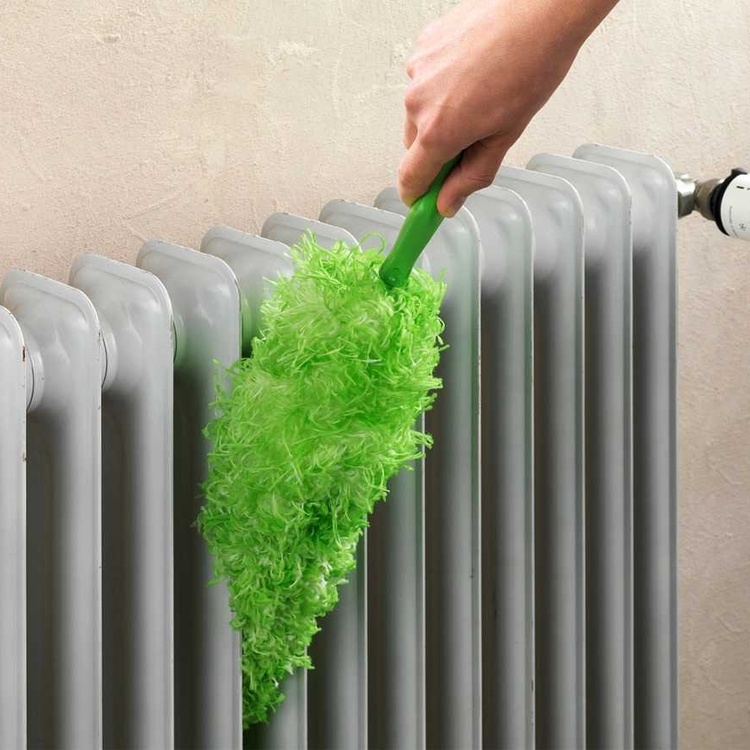 Dammvippa, Mikrofiber, Extra lång, TELESCOPIC DUSTER, 116 ~ 181 cm, Grön / Silver