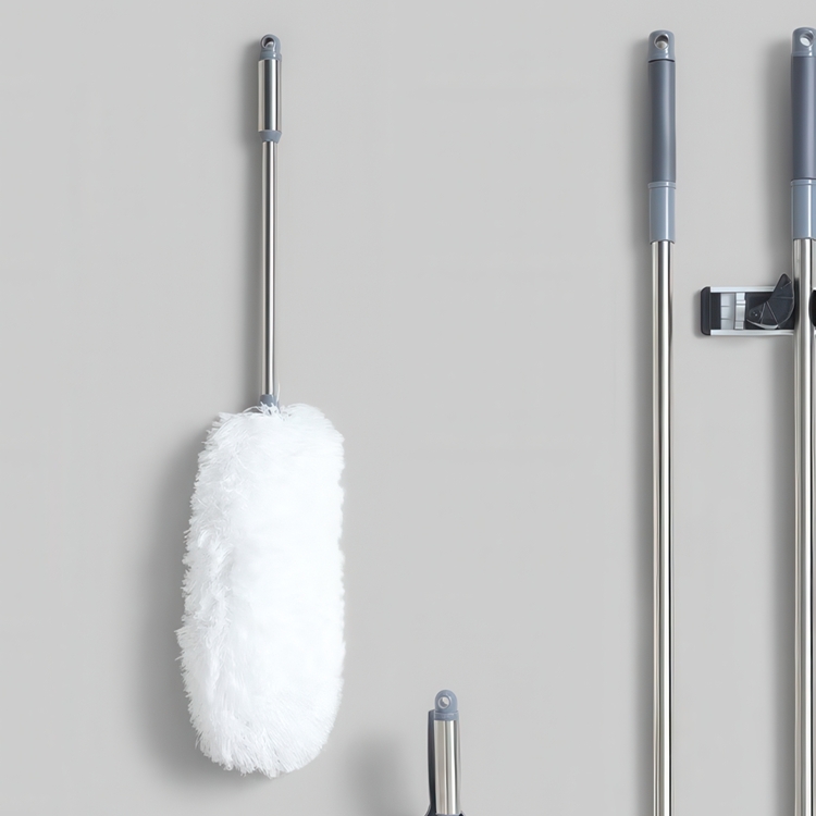 Dammvippa, Mikrofiber, PLUMEU, 76 cm, Vit / Silver