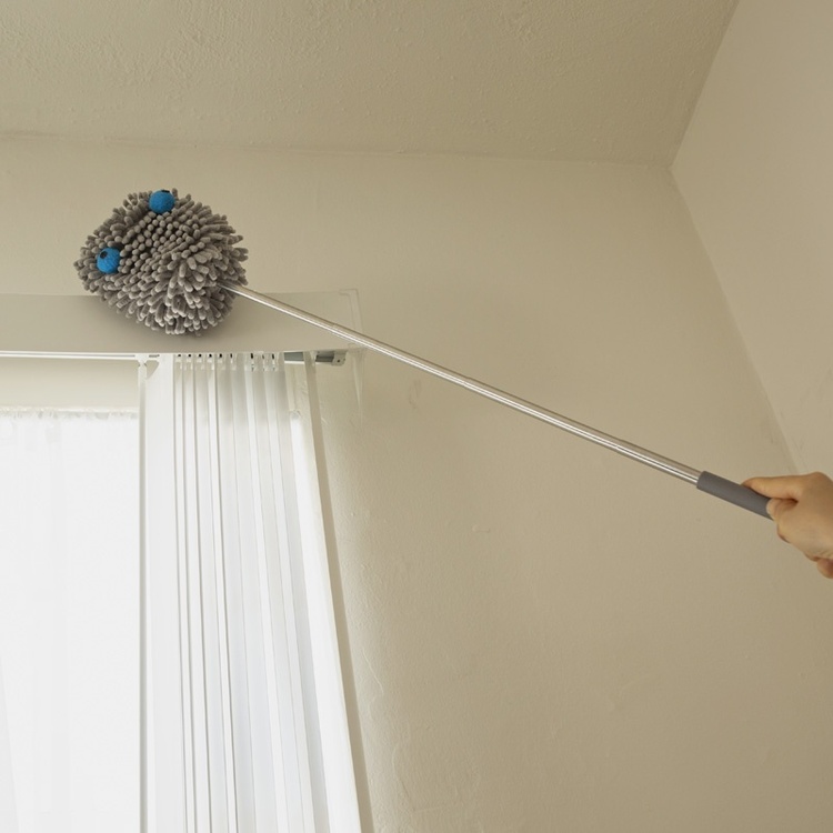 Dammvippa, Mikrofiber, TELESCOPIC MONSTER DUSTER, 36 ~ 98 cm, Kikkerland, Ljusgrå / Silver