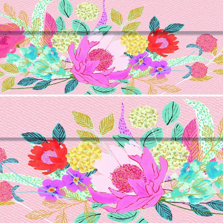 Dekorativa Lådor, 3 st, PARTY FLORAL, Rosa