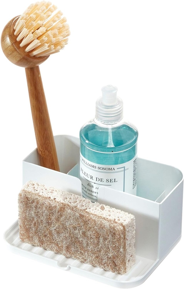 Diskbänksförvaring av återvunnen plast, ID RPET SMALL SINK CADDY, 15,2 x 12,1 x H 7,3 cm, Vit