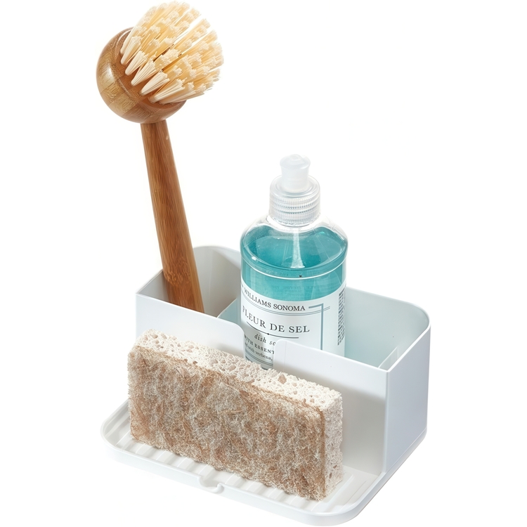 Diskbänksförvaring av återvunnen plast, ID RPET SMALL SINK CADDY, 15,2 x 12,1 x H 7,3 cm, Vit