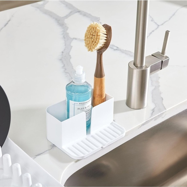 Diskbänksförvaring av återvunnen plast, ID RPET SMALL SINK CADDY, 15,2 x 12,1 x H 7,3 cm, Vit