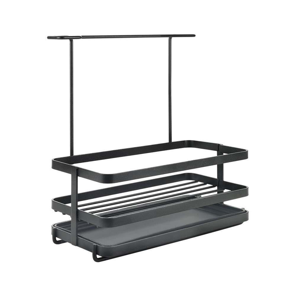 Diskbänksförvaring i metall, TOKYO SINK ORGANIZER, 23 x 11 x H 24 cm, Svart