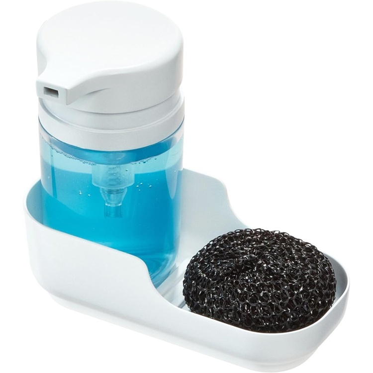 Diskbänksförvaring med Diskmedelspump, ID RPET SOAP PUMP AND TRAY, Vit / klar