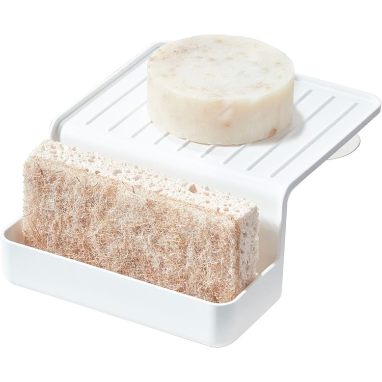 Diskho-förvaring, över kant, ID RPET DOUBLE SUCTION SINK CADDY, 13 x 16,2 x H 6,4 cm, Vit