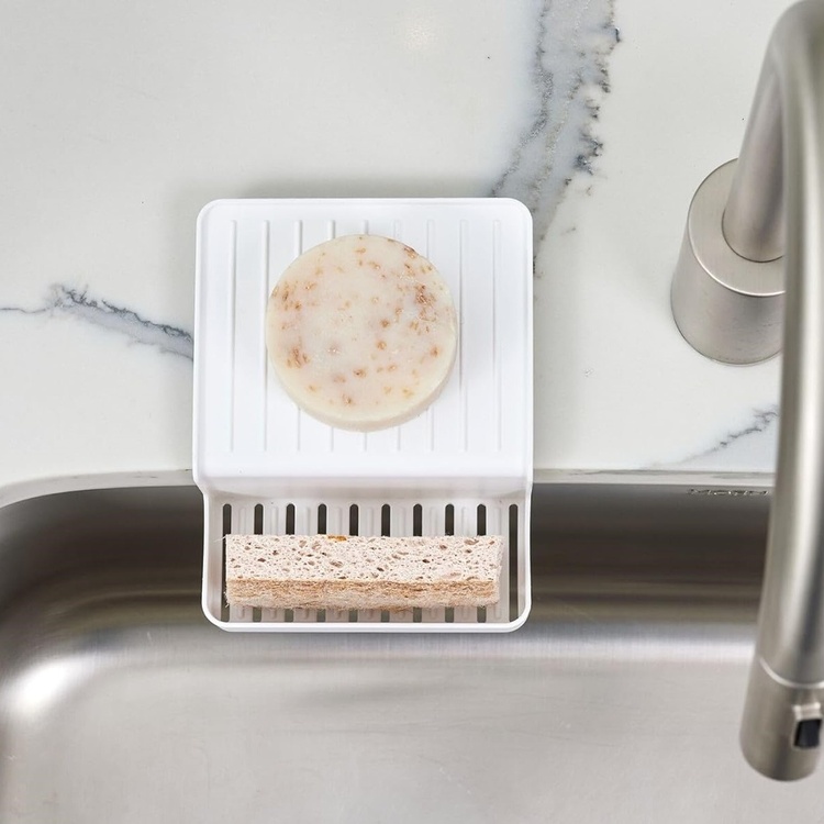 Diskho-förvaring, över kant, ID RPET DOUBLE SUCTION SINK CADDY, 13 x 16,2 x H 6,4 cm, Vit