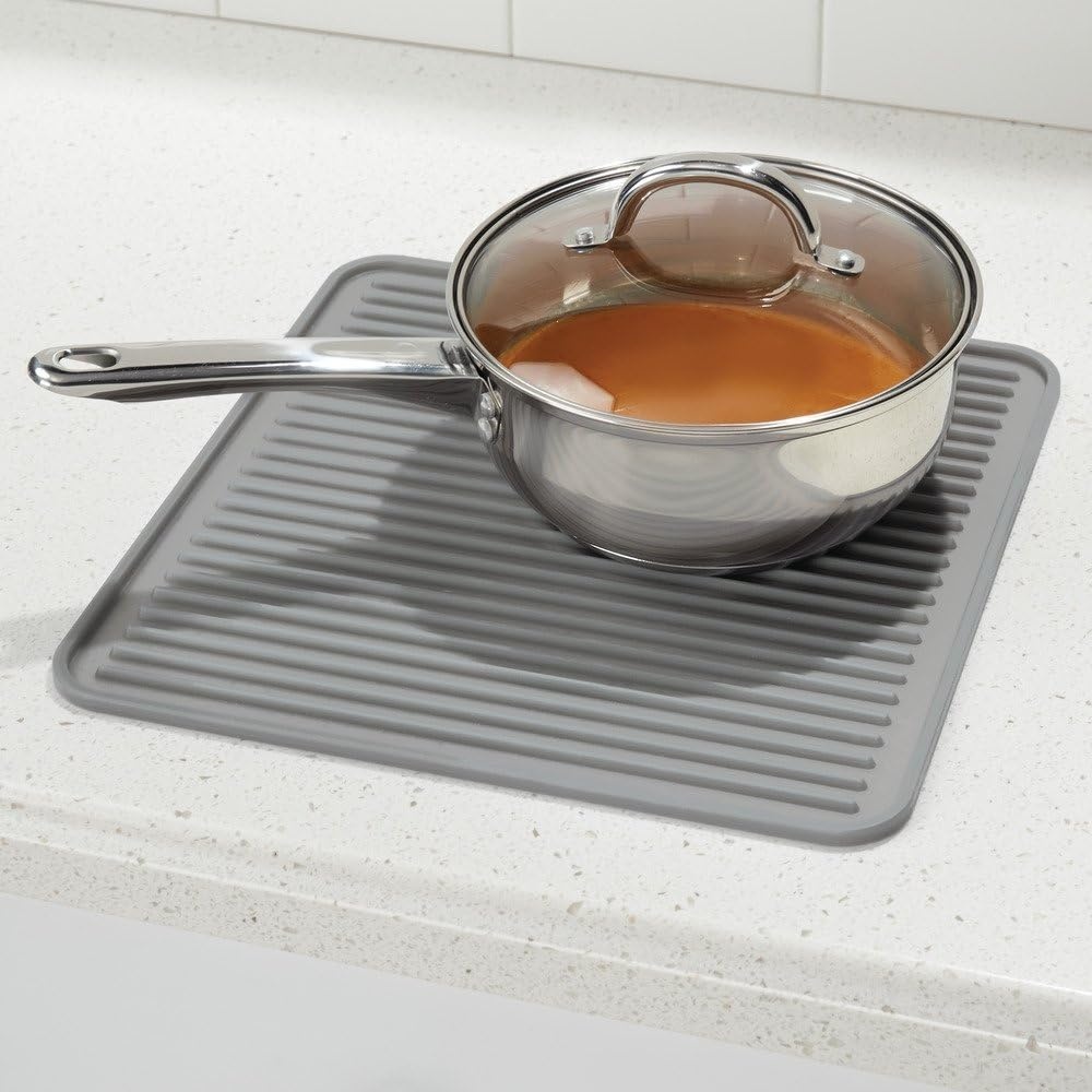 Diskmatta / Grytunderlägg, Fyrkantig, SILICONE MAT, 30,5 x 30,5 cm, Grå