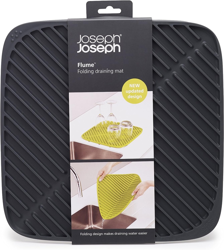 Diskmatta, FLUME SMALL FOLDING DRAINING MAT, 31,5 x 31,5 cm, Joseph Joseph, Mörkgrå